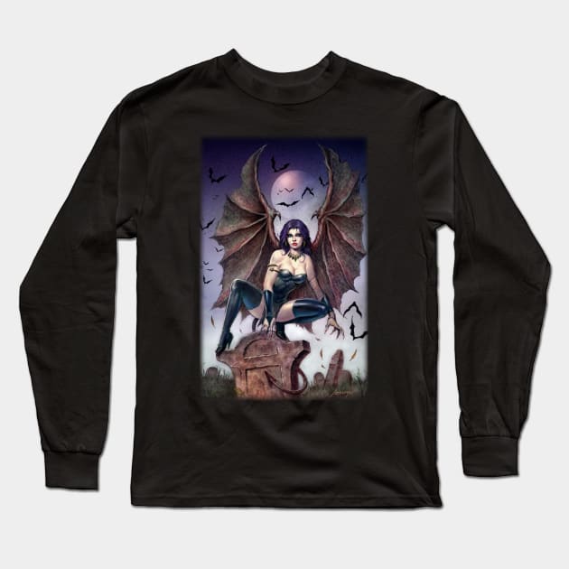 Succubus Demon Long Sleeve T-Shirt by Paul_Abrams